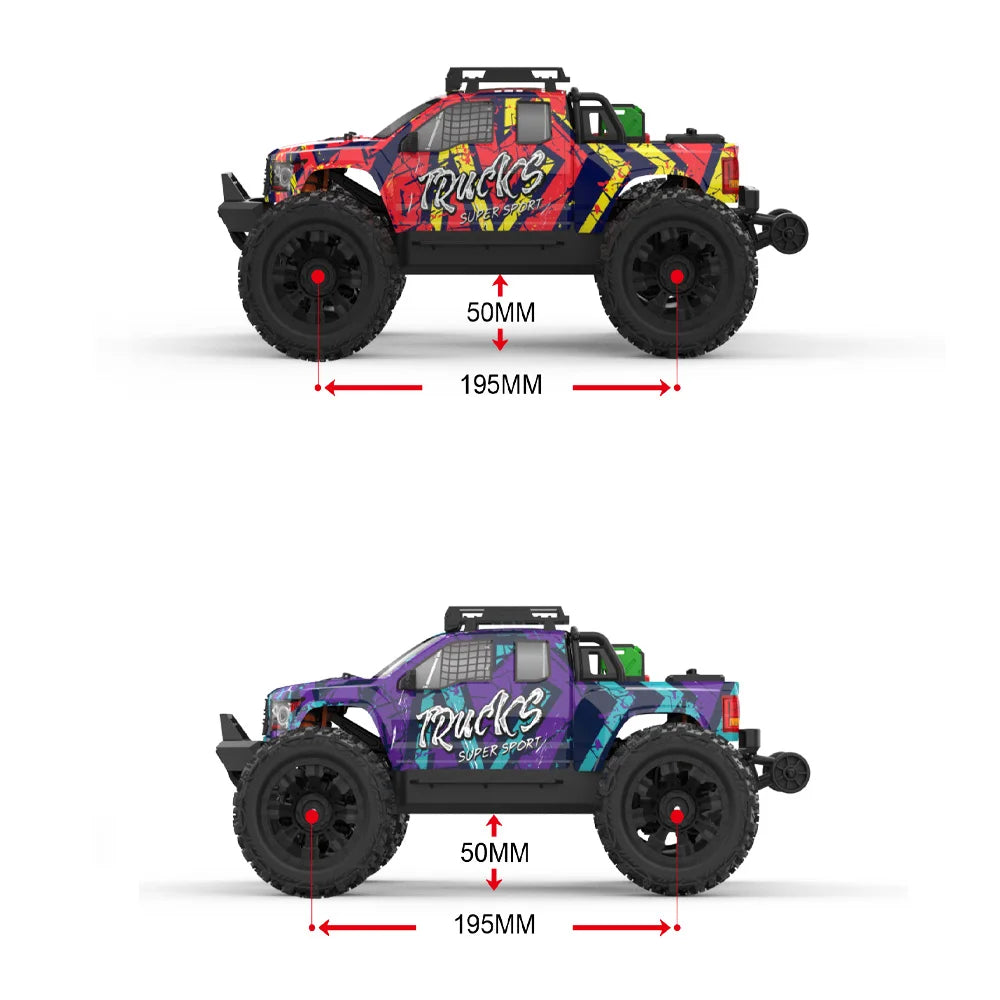 JIUSI PT14R 1/14 RC Racing Car 3S Battery 4WD 80km/h Brushless Motor 2 ...