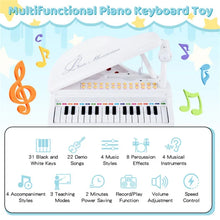 Load image into Gallery viewer, Kids Piano 31 Keys Kids Piano Keyboard with Stool and Piano Lid
