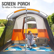 Load image into Gallery viewer, 8 Person Family Camping Tent with Screen Porch, Portable Water Resistant Windproof Cabin Tent with Rainfly, for Family Camping
