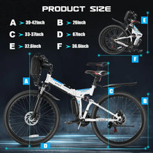 Load image into Gallery viewer, Electric Mountain Bike 26&#39;&#39; Commuter Ebike  Adults Foldable 500W (Peak 750W)  20MPH Adult Electric Bicycles with Up to 50 Miles
